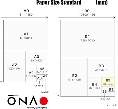 ONAO Washi Paper Printable B5 [Thick Sheet] Printer Paper (25 Sheets), TAIREISHI Japanese Paper for Printing, Multipurpose Copy Paper for Laser and Inkjet Printers, Made in JAPAN (47341)