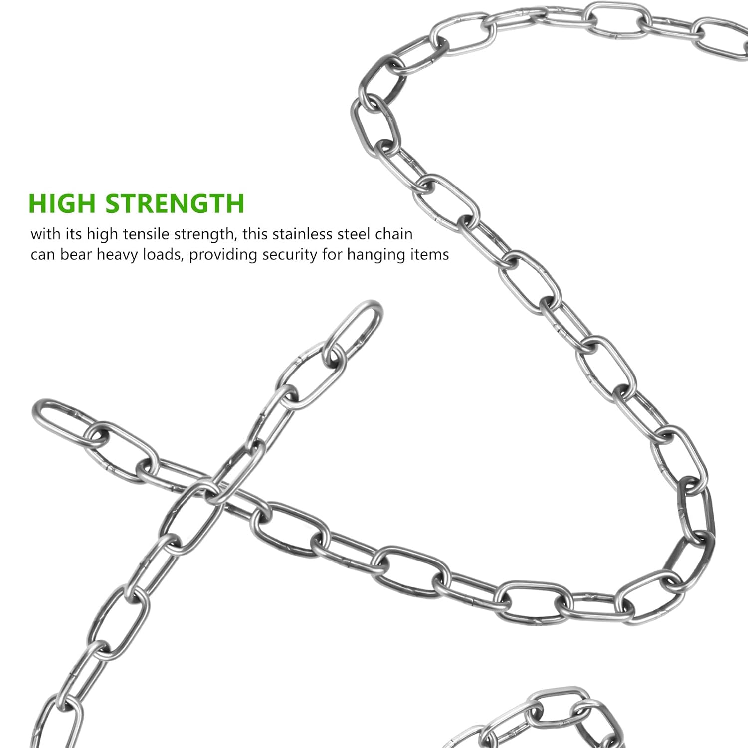 ULTECHNOVO Stainless Steel Chain Roll 32.8Ft Small Light Duty Metal Chain Link for Home Utility Outdoor Camping Hanging Plant Hangers and Decorative Use Smooth Link Design