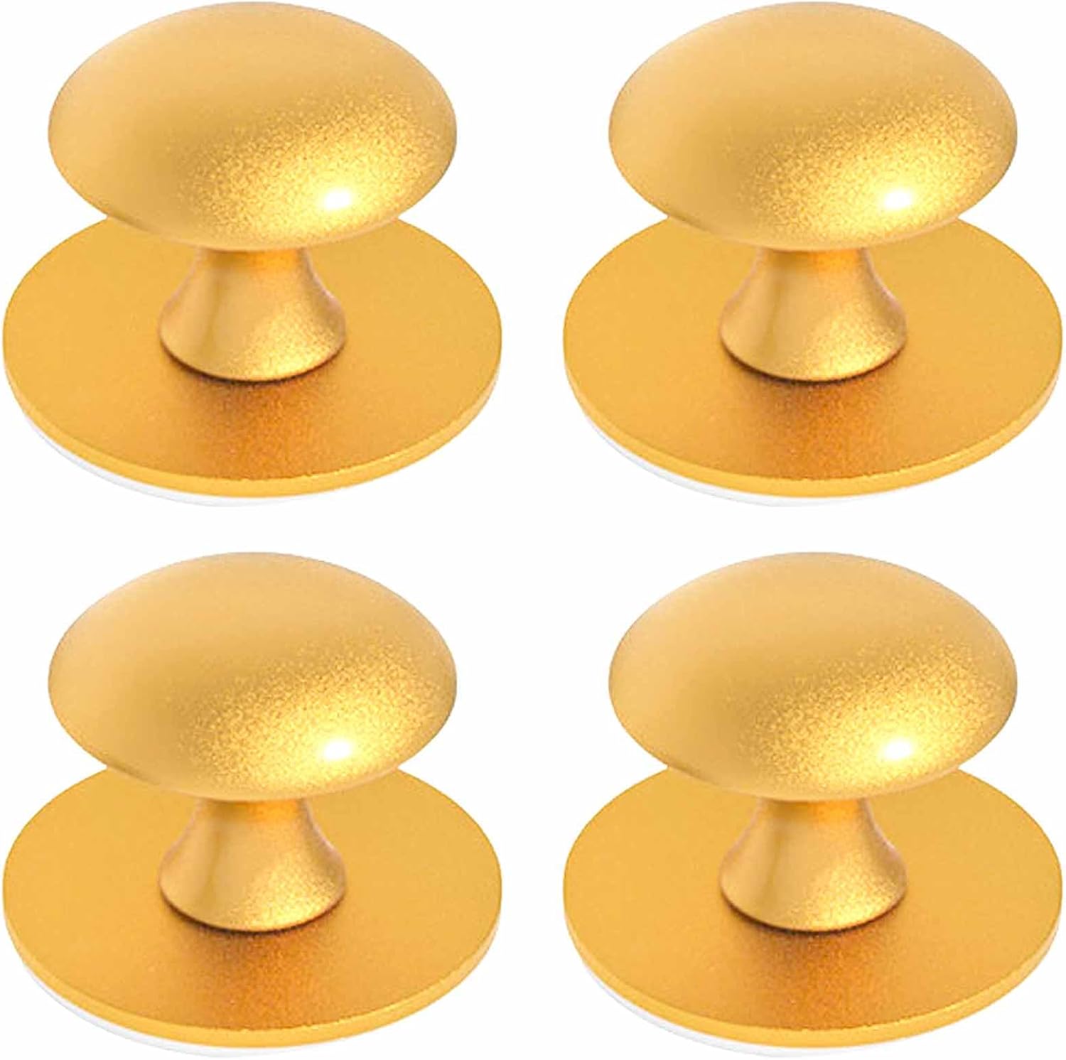 KuuGuu 4 PCS Self-Stick Drawer Knobs Stainless Steel Instant Cabinet Handle Pulls with Mounting Screws No Punching Peel Drill Free with for Kitchen Glass Cabinet Cupboard Drawer (Brushed Silver)
