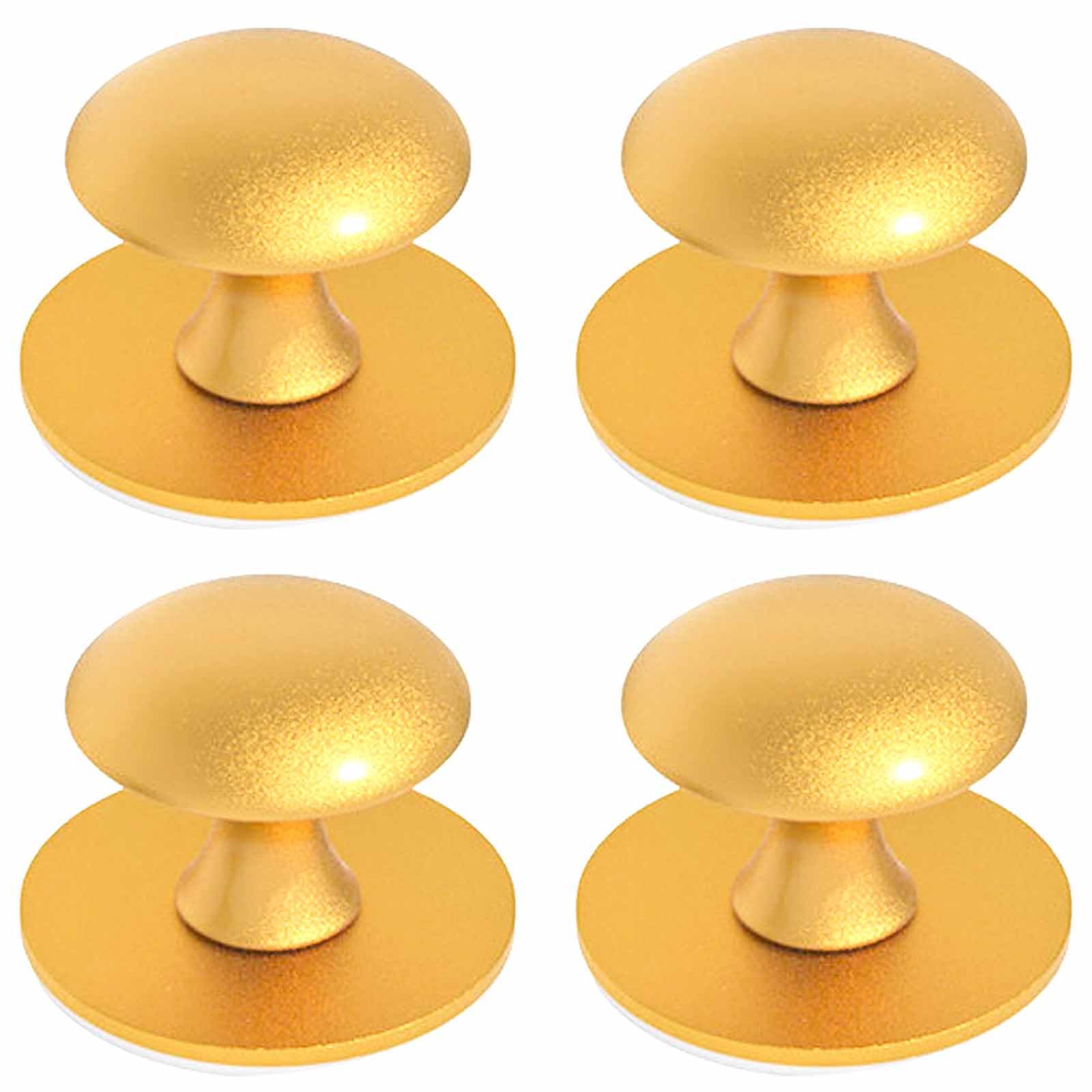 KuuGuu 4 PCS Self-Stick Drawer Knobs Stainless Steel Instant Cabinet Handle Pulls with Mounting Screws No Punching Peel Drill Free with for Kitchen