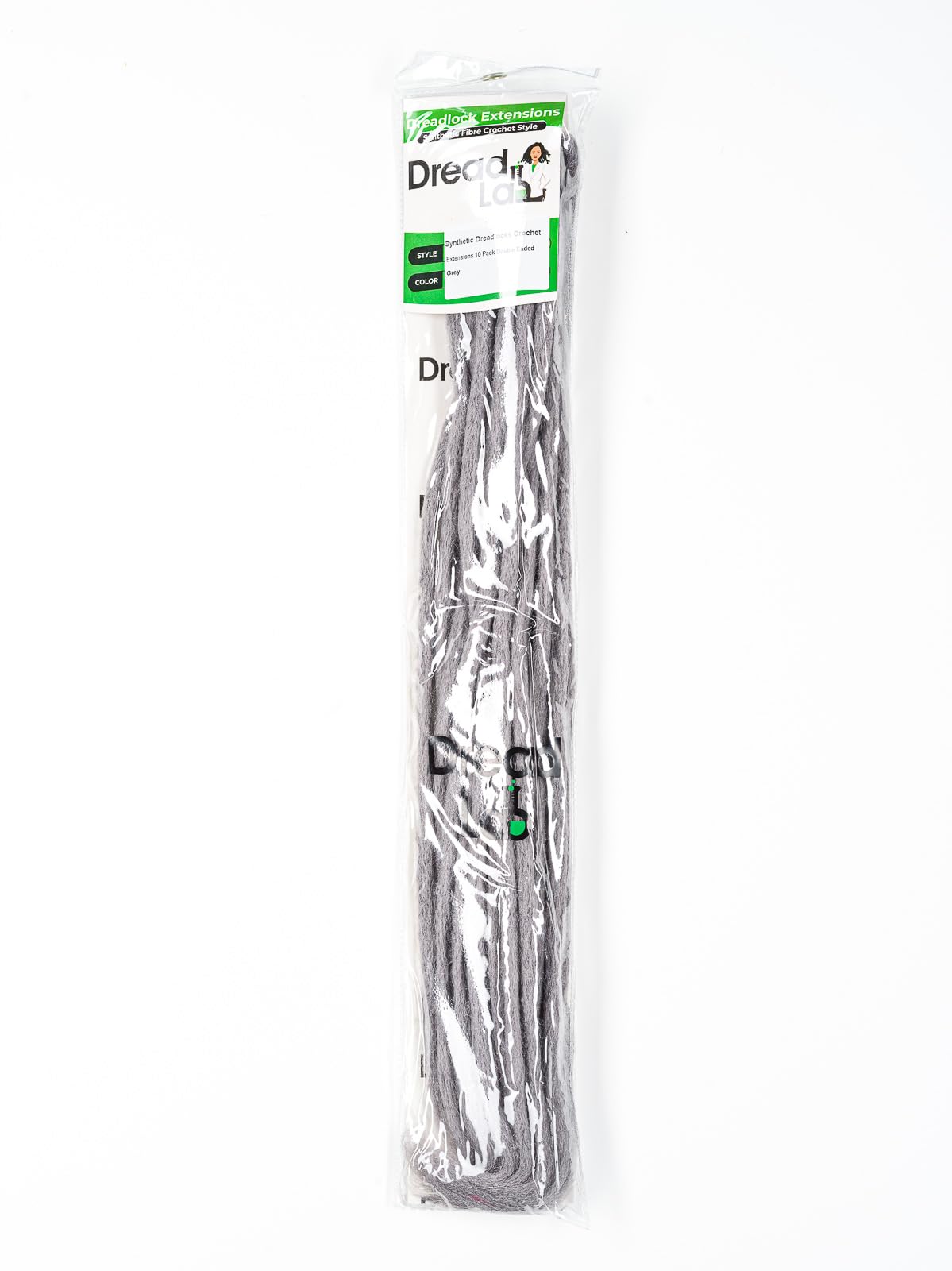 DreadLab - Double Ended Synthetic Dreadlocks (Pack of 10) Crochet Extensions (Grey Crochet), 60cm - Image 2
