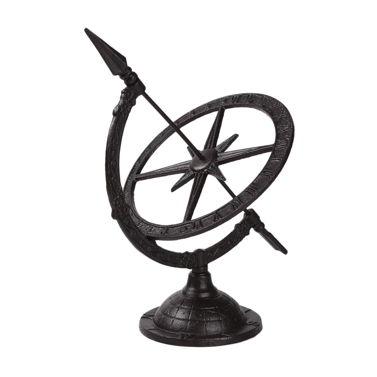 BRASSTAR Cast Iron Big Sundial Timing Instrument Ancient Clock Measuring Time by Sunlight Irradiation Ancient Wisdom Home Decoration