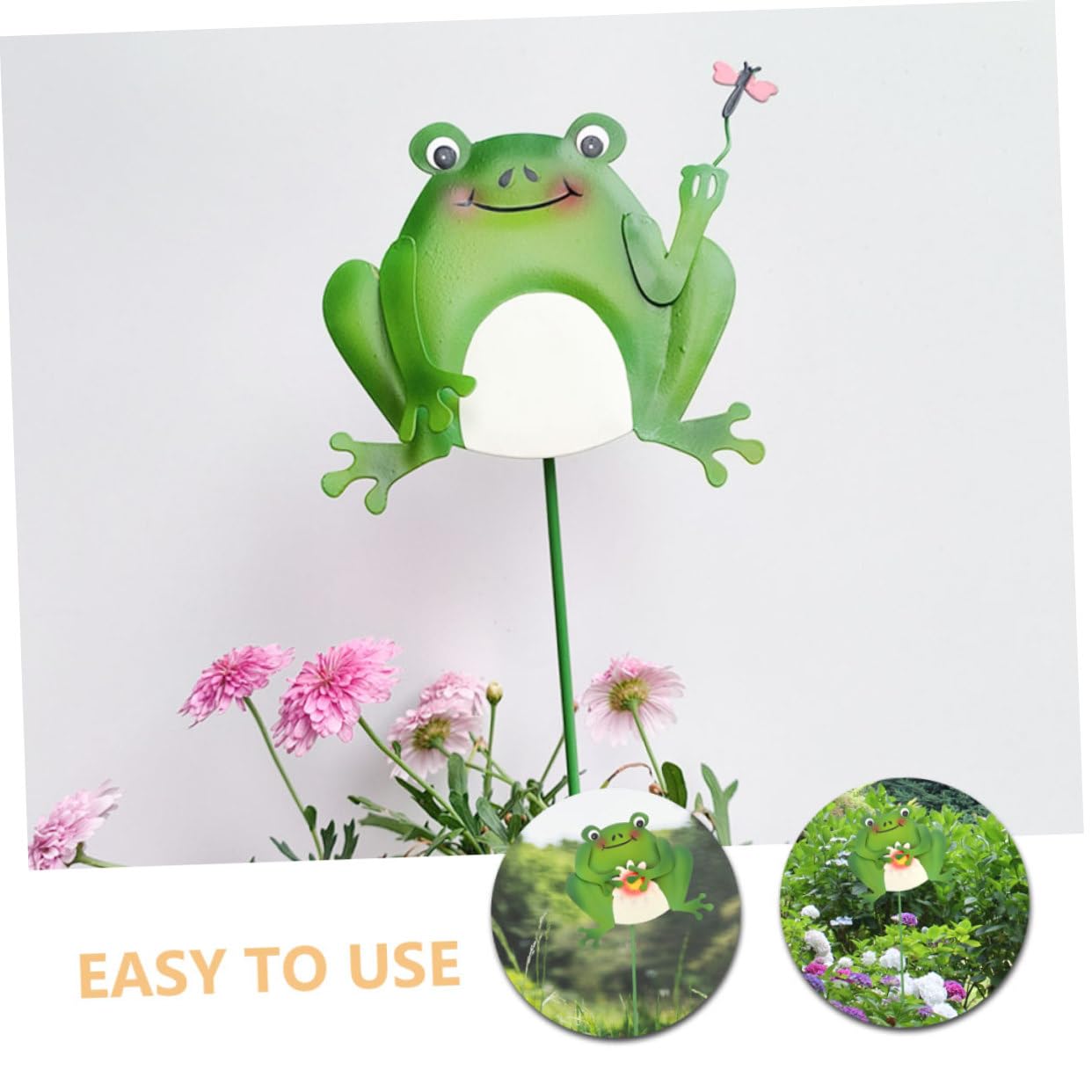 GANAZONO 2-teilige Frosch-Gartenstecker Aus Eisen – Bunte Dekoration Für Beet, Rasen & Terrasse