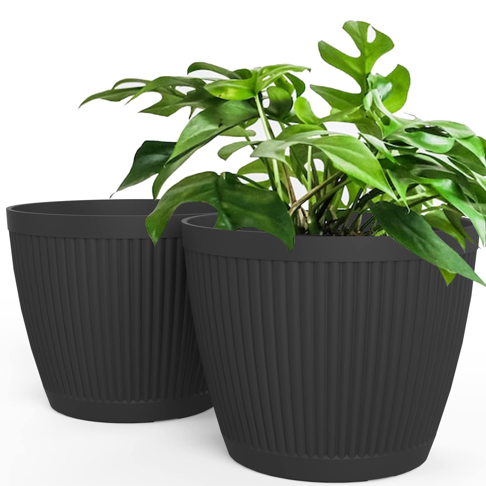 LaDoVita Outdoor Plant Pots Set of 2 Pack, 12 Inch Large Planters for