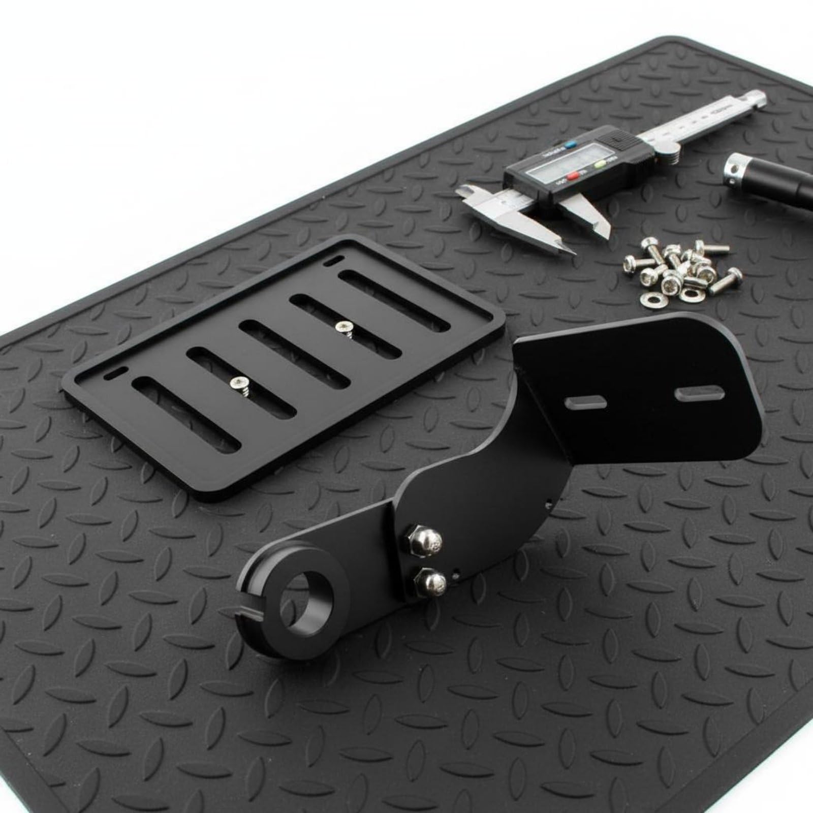 Porta Supporto Laterale Staffa Regolabile Braccio Regolabile Piastra Asolata Lega di Alluminio Spostamento Laterale Della Adatto per ciclisti Custom Officina Tragitti Urbani Viaggi Brevi