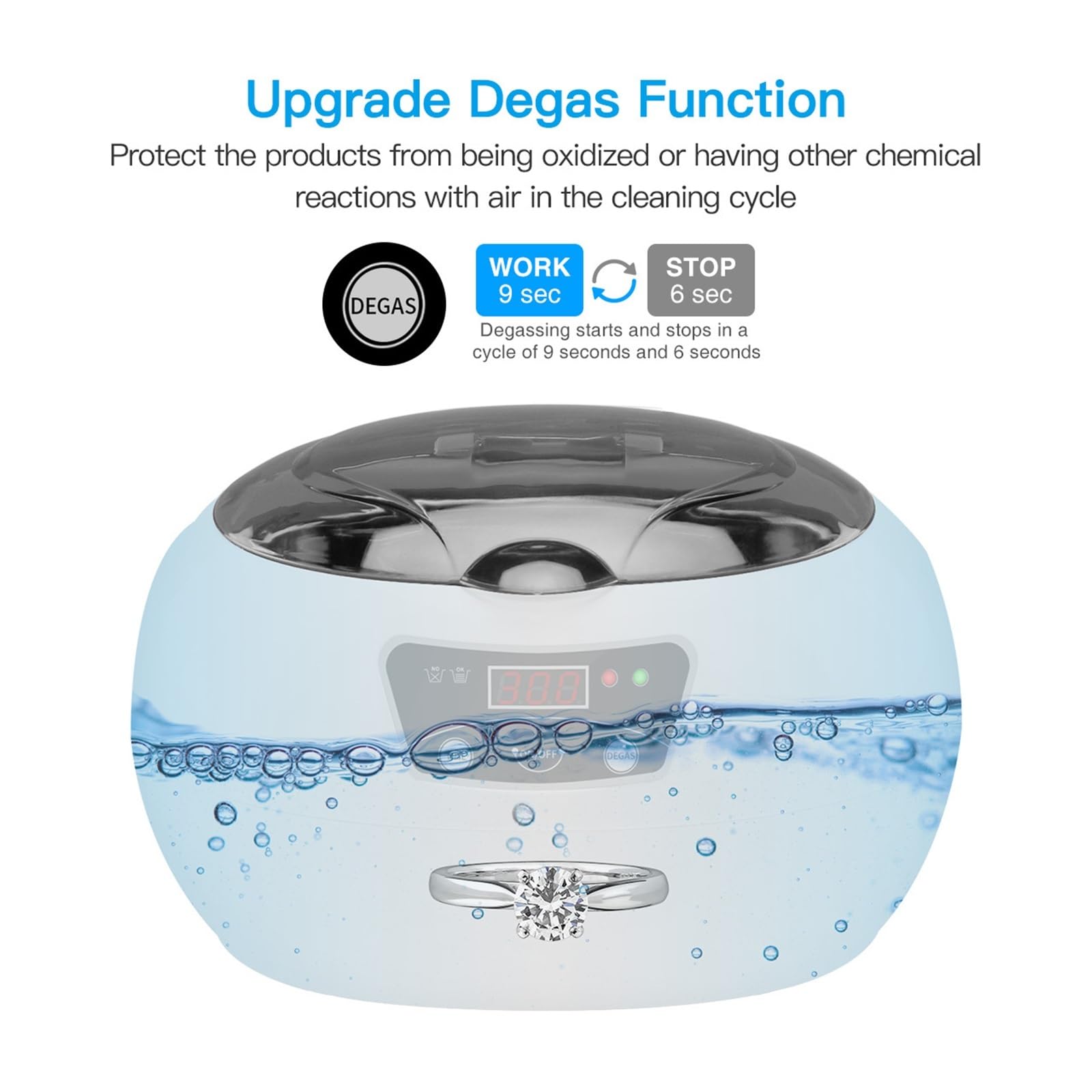 Czyszczarka ultradźwiękowa 50W 600ml Myjka Ultradźwiękowa Wave Czyszczenie Biżuterii Polerka Do Zegarków AGD