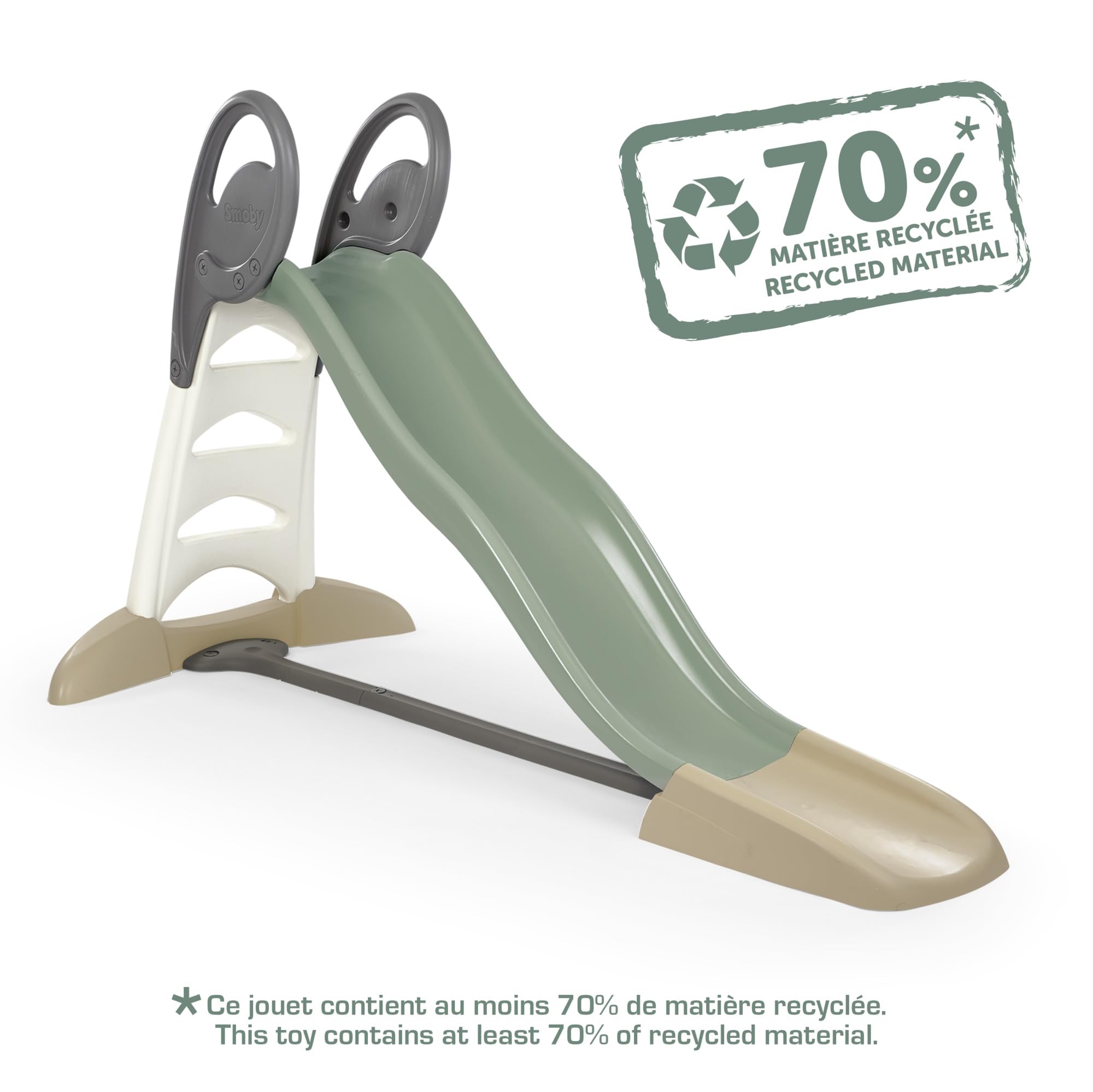 Smoby Life, Scivolo Green a doppia onda per bambini, 7600820303, realizzato in plastica riciclata, a partire dai 3 anni