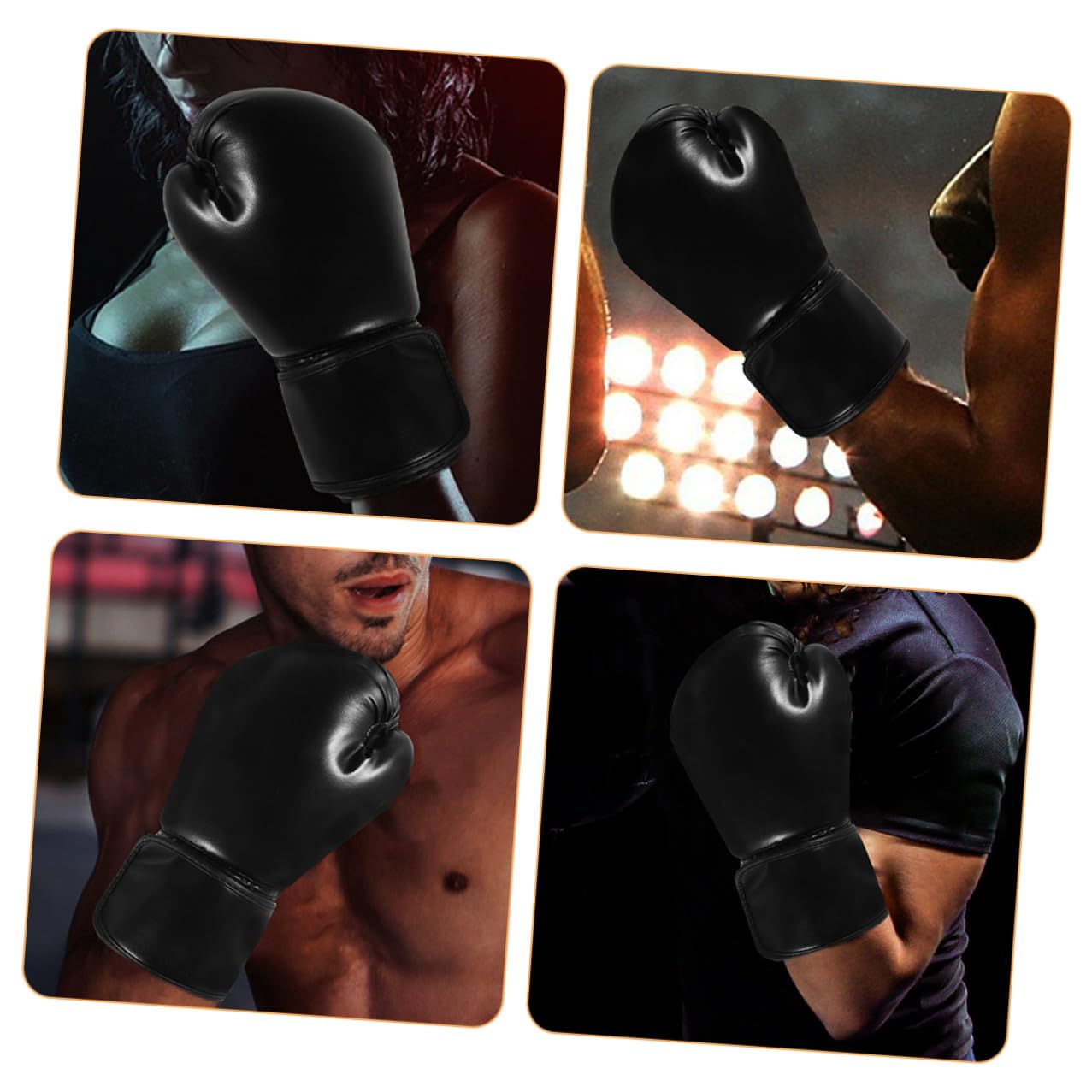 Guantoni da Boxe Professionali per Allenamento e Sparring Posizione Naturale della Mano e Materiale Pu Antiusura, Colore Nero, per Workout Fitness e Boxe