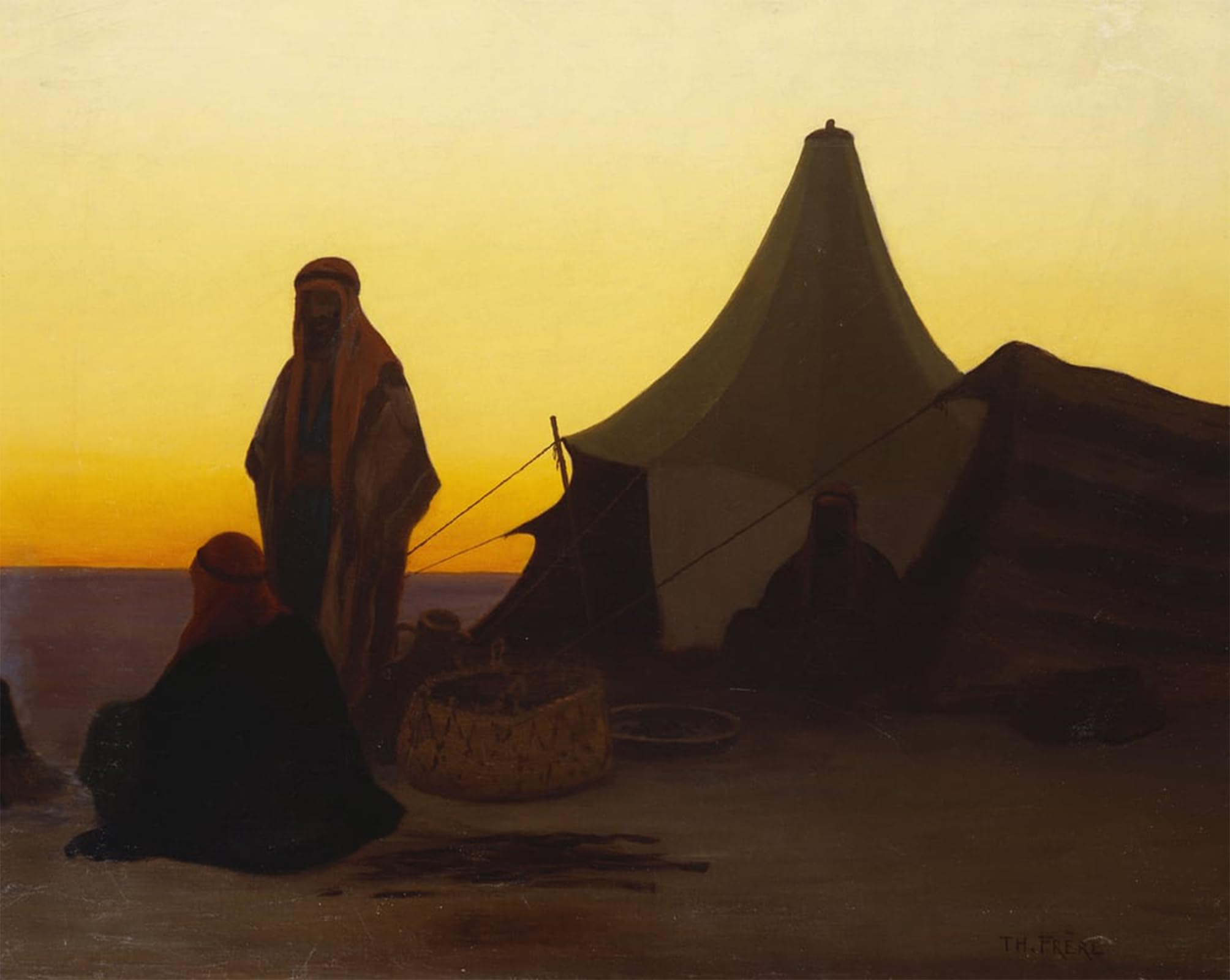 POSTERIIk Vintage Print Pop Art Landscape Artwork an Arab Encampment by Charles Theodore Frere Art Prints for Office Home Decor 60x90cm