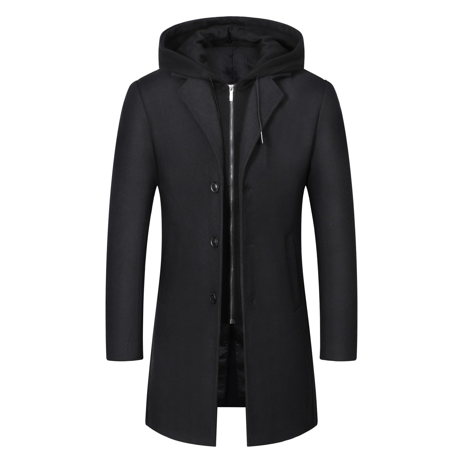 Trench Uomo Classico, Cappotti Uomo Eleganti Manica Lunga Trench Coat Ufficiale Con Collo Giacca Lunga Generale Fit Cappotto Invernale Caldo Con Bottoni Per Ufficio E Uscite Invernali