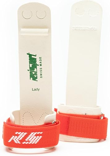 Reisport Women's Uneven Bar Grips, Durable Leather Grip with Hook & Loop Closure Wristbands, White Gymnastics Wristbands, Unisex