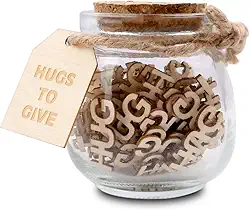 VeoeV Abraços em uma jarra, abraços para dar, pensando em você presentes para mãe, pai, pote de abraços presente para o dia dos namorados, aniversário, Natal, feriado, aniversário, dia das mães, dia