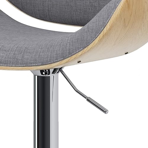 Miniatura 58 de SIMPLIHOME Marana - Taburete de bar giratorio ajustable – Silla tapizada de metal de 33 pulgadas de altura de asiento en piel sintética vegana