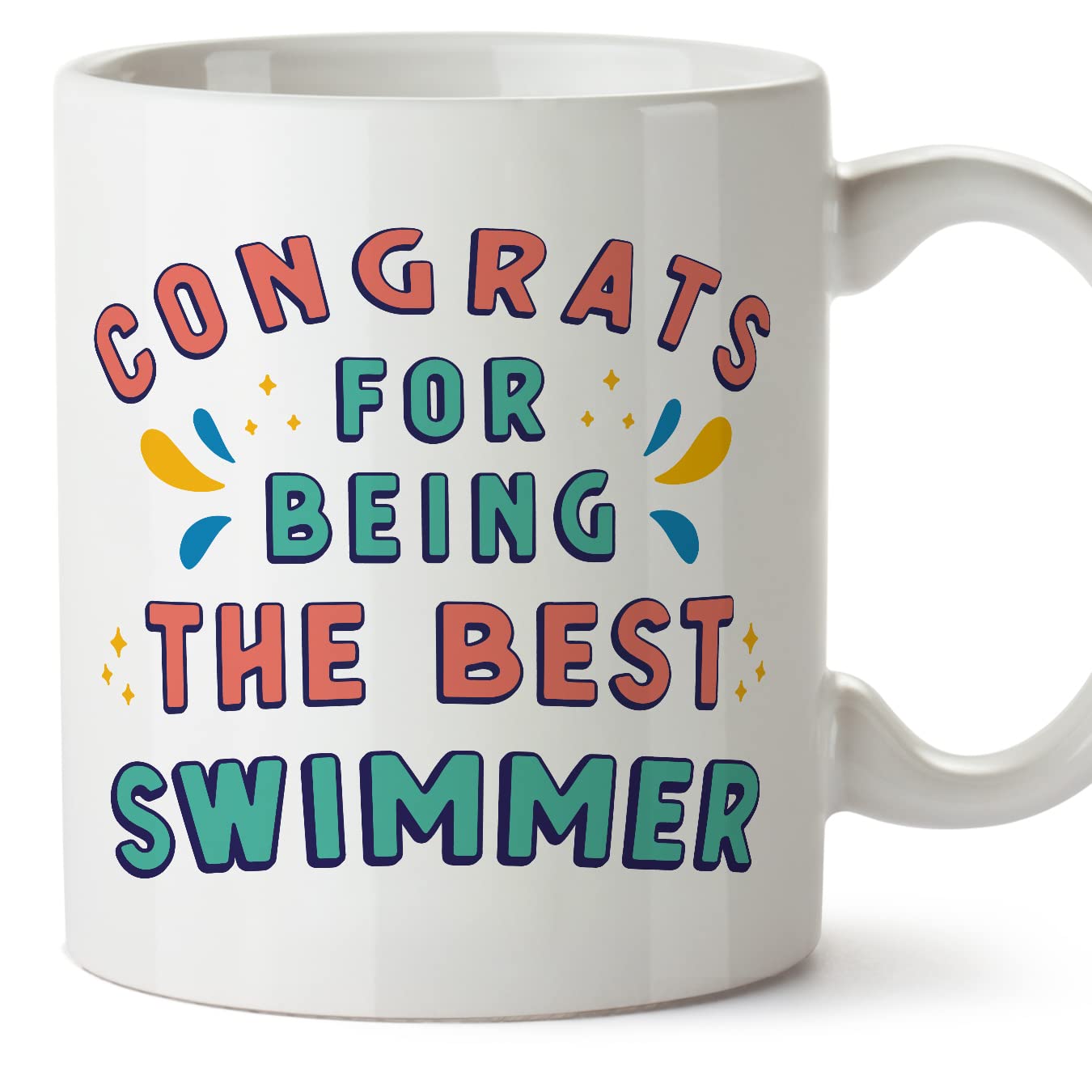 MUGFFINS Swimmer Mug - in English - Congrats for Being The Best - Funny Gift for Colleagues - Ceramic 11oz Mug