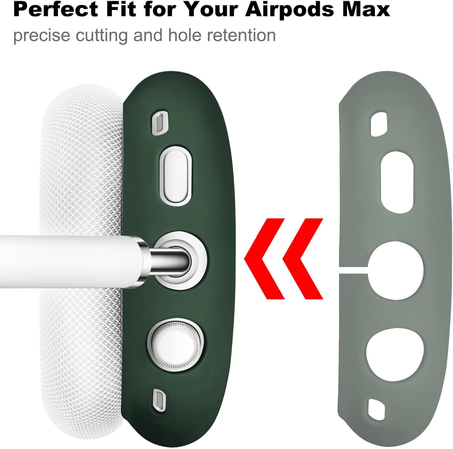 Filoto Case for AirPods Max - Ear Pad & Headband Cover for Apple AirPods Max (USB-C/Lightning), Silicone Accessory Case (Midnight Green) - Image 2