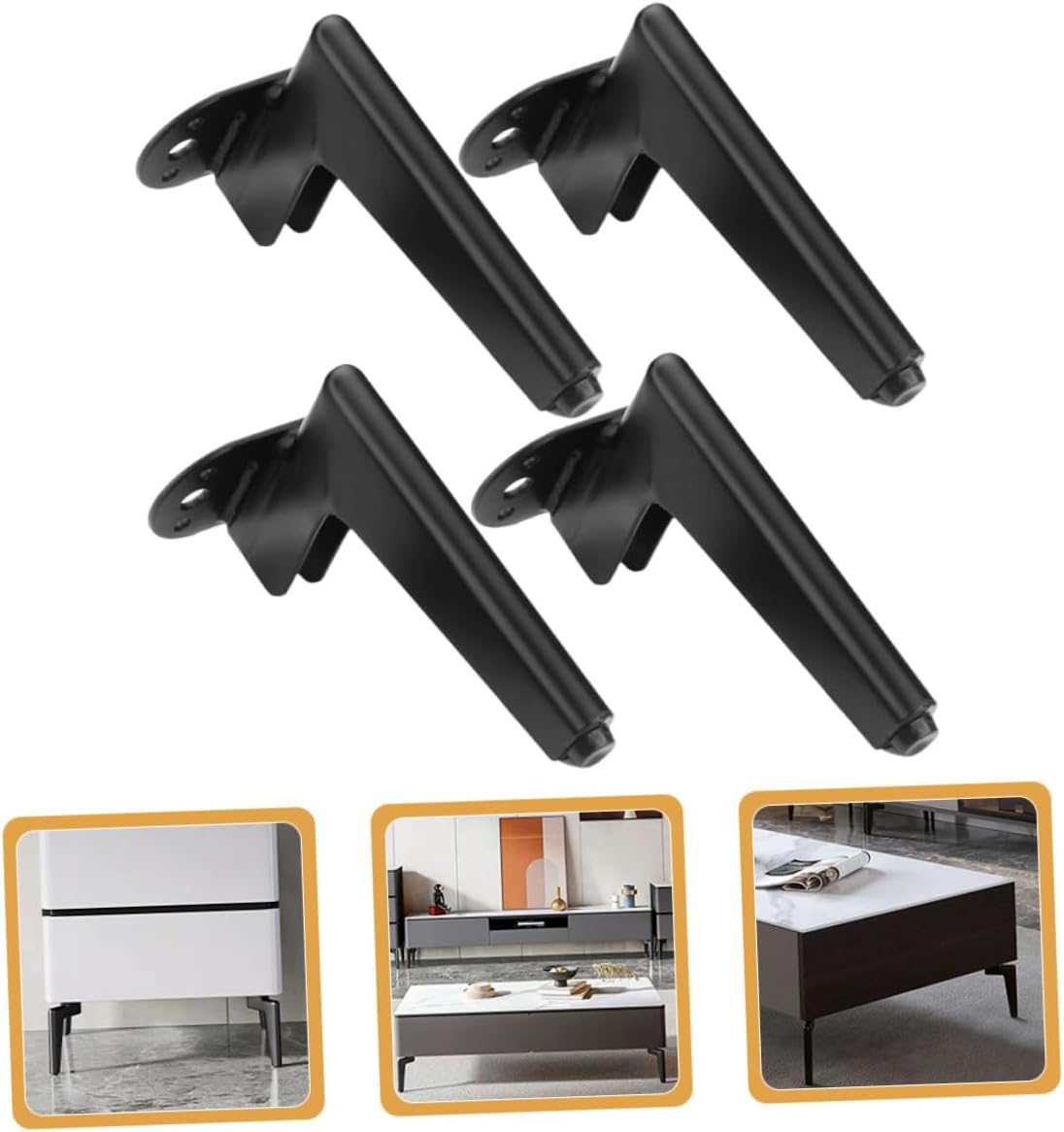 4pcs Heavy Duty Metal Sofa Legs Replacement Furniture Legs Support for Couch Dresser Nightstand 14.5cm Matte Black