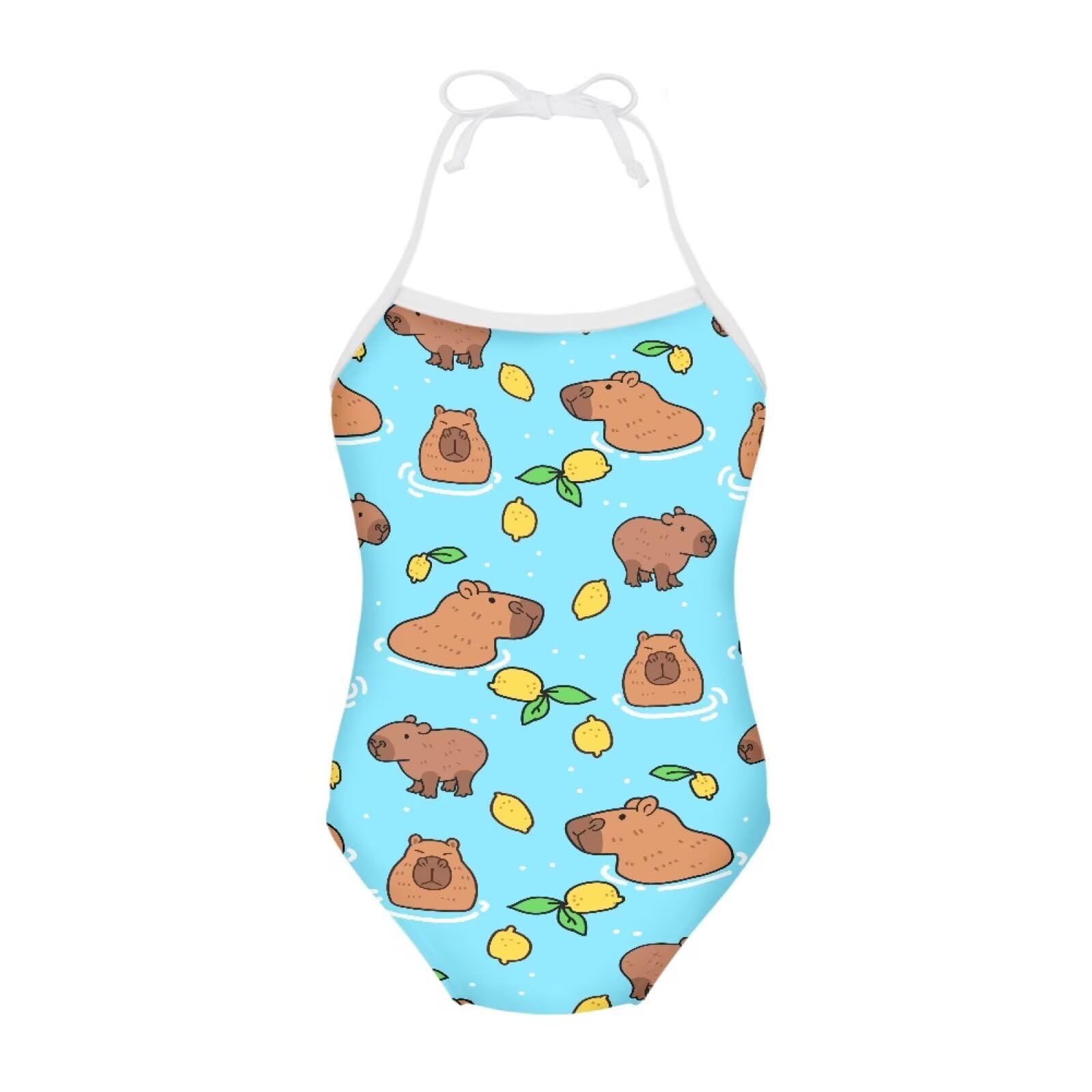 ELEQIN Cartoon Animal Cute Girls One Piece Swimsuit Adjustable Swimwear for 3Y-10Y