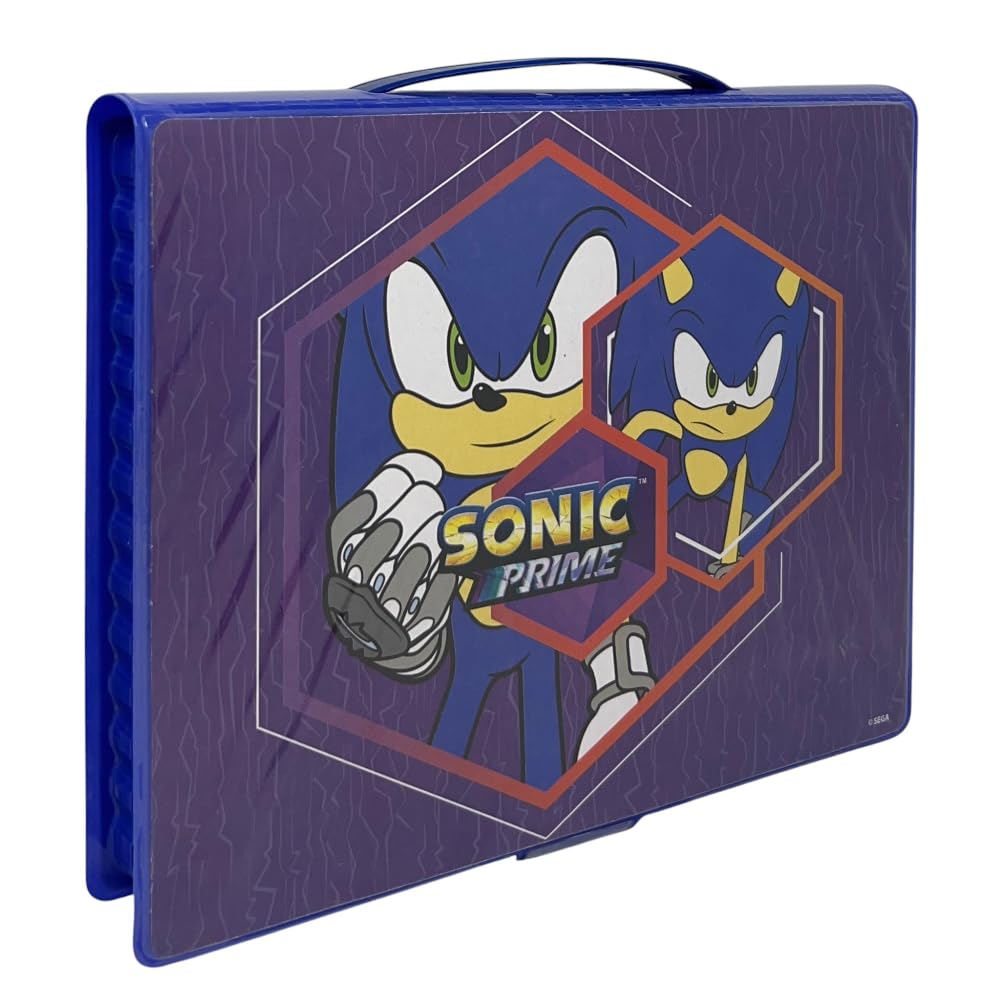 Valigetta con colori per bambini Sonic set 65 pezzi di colori e cancelleria kit disegno e pittura
