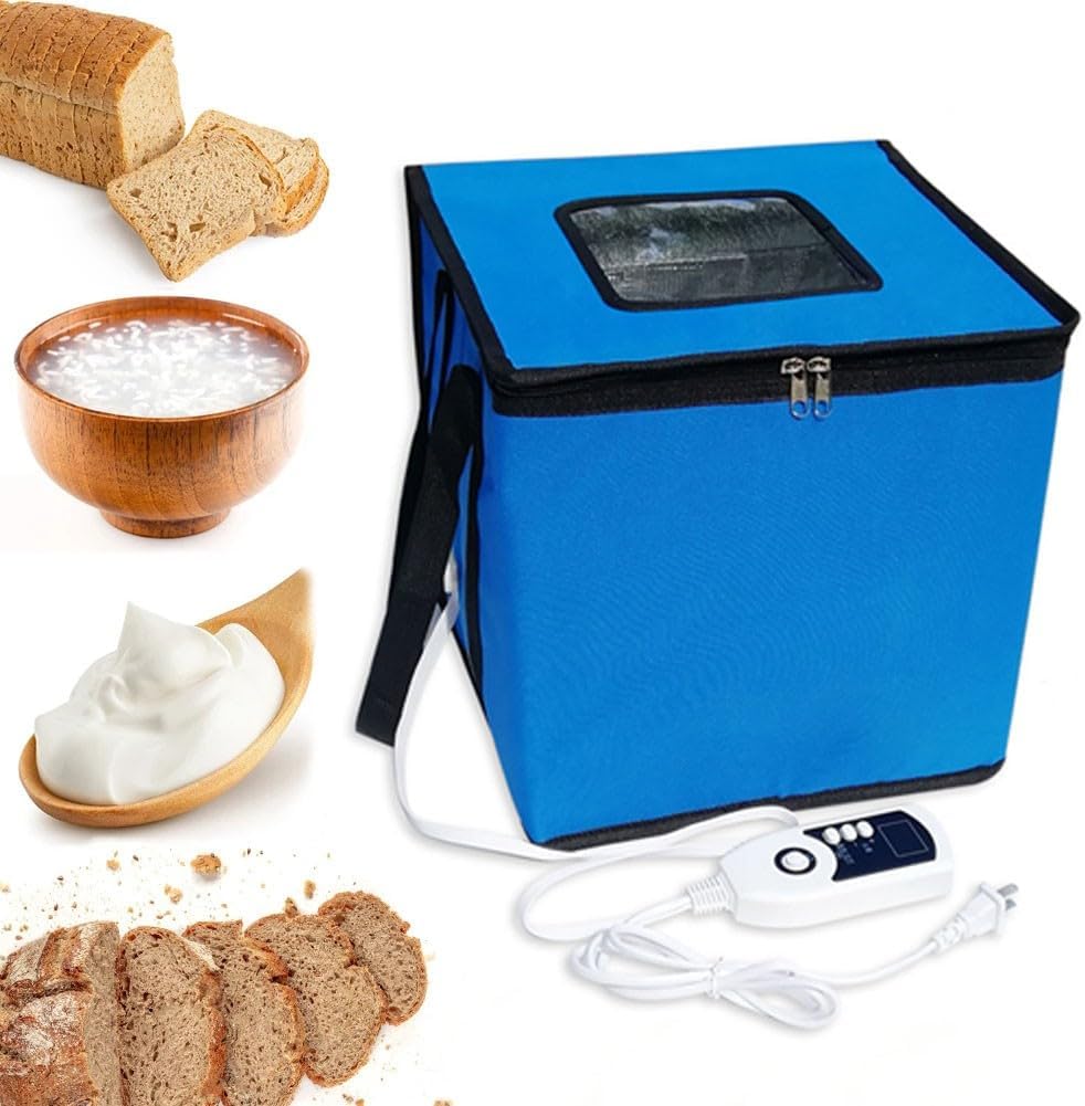 New Proofing Box for Bread Making, Dough Proofer with Heater Bread Proofer Warming Mat Warm Proofer Box for Making Bread, Yogurt, Natto(Blue,35 * 35cm)