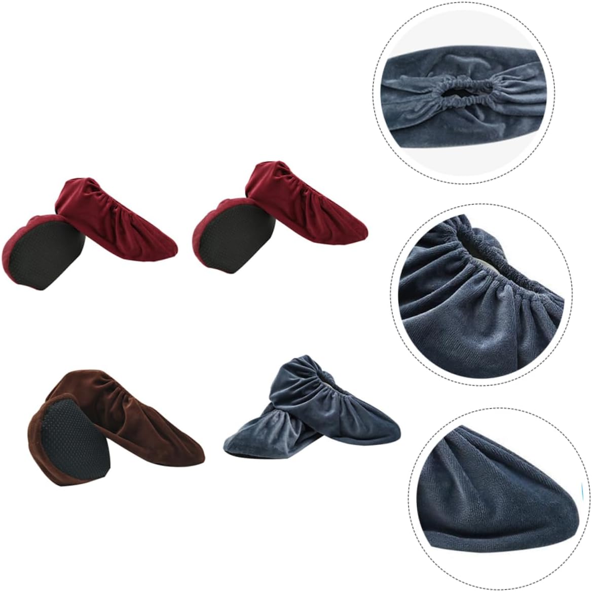 CALLARON 4pairs Thickened Non-slip Sole Covers Reusable Shoe Protectors for Boys and Girls Adults Rainproof Easy to Wear Random Color