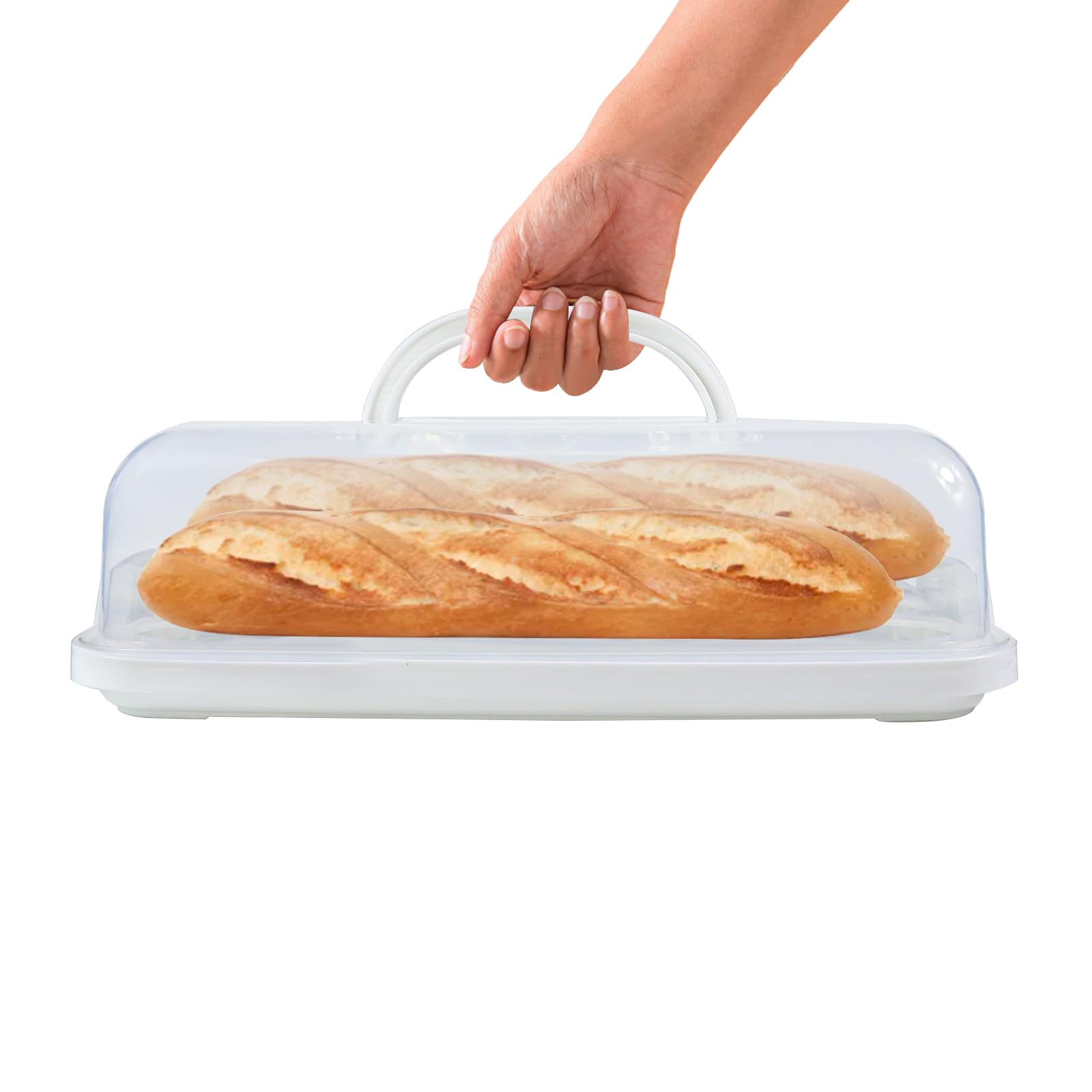 Soporte para tartas con tapa, contenedor para 12 magdalenas, contenedor portátil 2 en 1 para postres para pasteles, magdalenas y adoquines (blanco)
