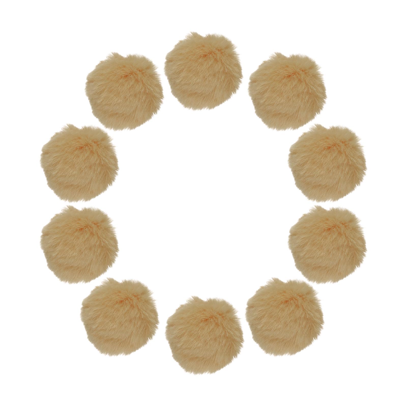 sourcing map 20Pcs Faux Fur Pom Pom Balls, 2 Inch Soft Fluffy Pompoms for Hats Keychains Scarves Gloves Bags Accessories, Khaki โ image 1