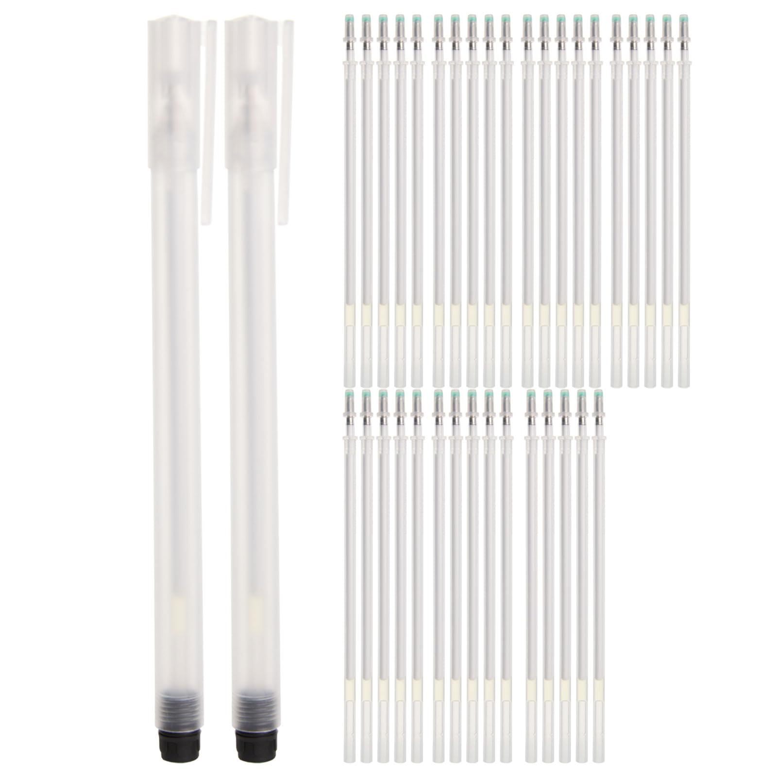 CREAWONDER 35 White Fine Refills with 2 Heat Erasable Pens for Fabric Markers, Cloth Marking Pens, Sewing Quilting, Heat disappearing Ink Pen for Dressmaking, Tailors Sewing Chalk Pencils โ image 1