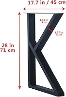 Vista 5 de MBQQ 2 patas de muebles rústicas en forma de K, patas de escritorio de metal resistente, patas de mesa de comedor, patas de banco de hierro modernas