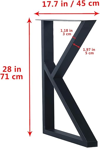 Miniatura 5 de MBQQ 2 patas de muebles rústicas en forma de K, patas de escritorio de metal resistente, patas de mesa de comedor, patas de banco de hierro modernas