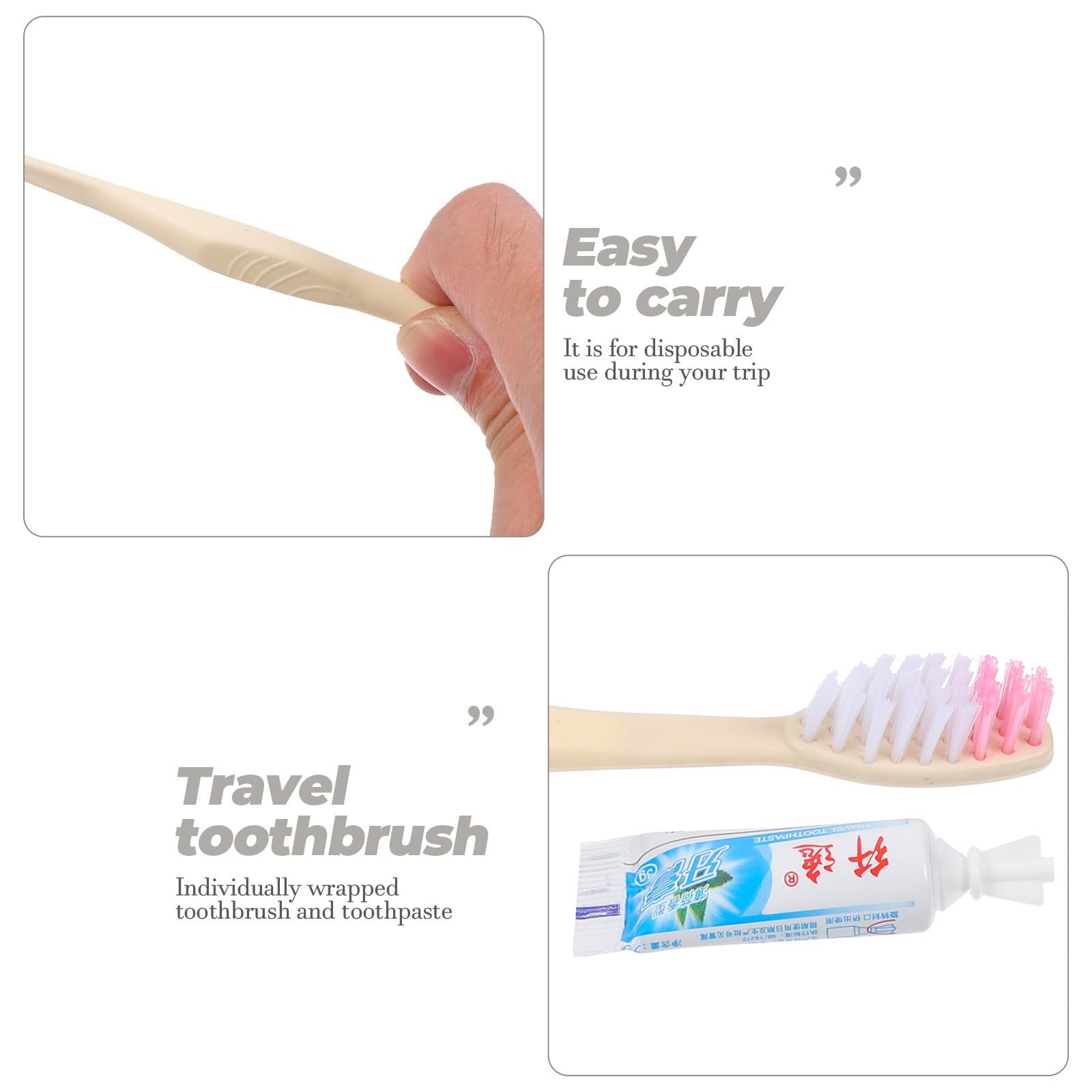 Brosse à Dents de Voyage Jetable 100 Pièces, avec Dentifrice