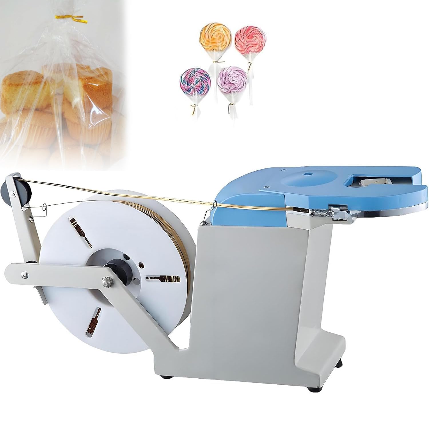 ASerZenith Semi-Automatic Twist Tying Machine For Food Packaging, Electric Operation, Precise Binding For Bakery, Candies, Gift Bundles
