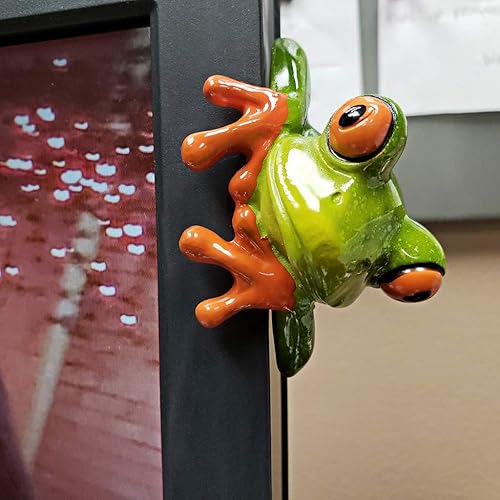 Miniatura 7 de JUXYES Juego de 2 figuras creativas de resina en 3D para decoración de monitor de computadora, figuras coleccionables de animales personalizados