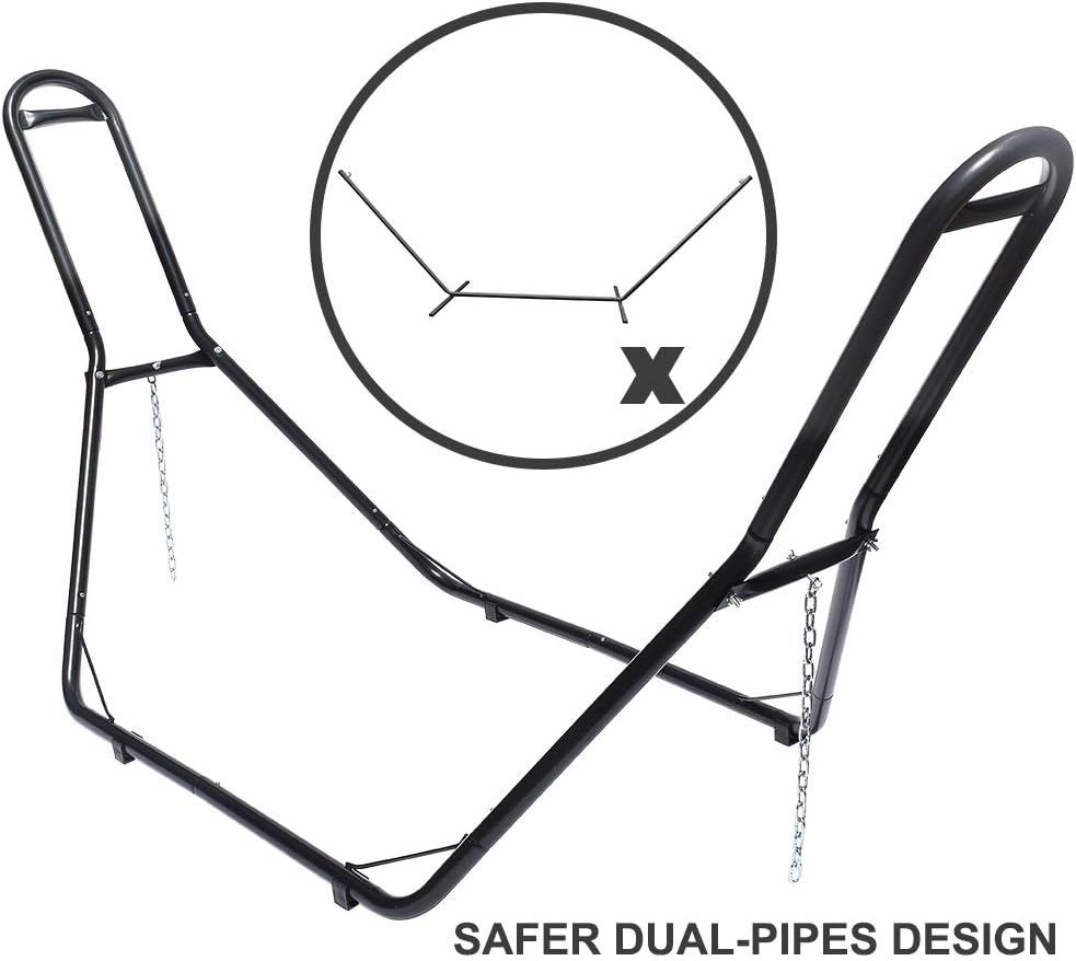 VALLEYRAY Steel Hammock Stand with Carry Bag, Universal Portable Hammock Stand Only, 2 Person Heavy-Duty Hammock Frame Fit for 9-13 Feet Hammocks, for Indoor Outdoor Yard Deck Patio : Patio, Lawn & Garden