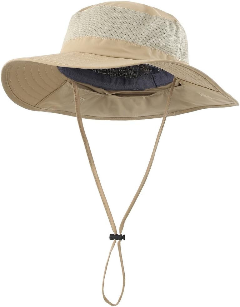 Home Prefer Outdoor UPF50+ Mesh Sun Hat Wide Brim Fishing Hat with Neck Flap Sun Hat for Men Women - Image 2