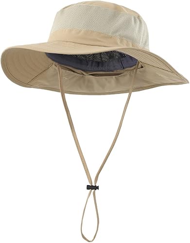 Miniatura 2 de Home Prefer Sombrero de malla para exteriores UPF50+ Sombrero de pesca de ala ancha con solapa para el cuello