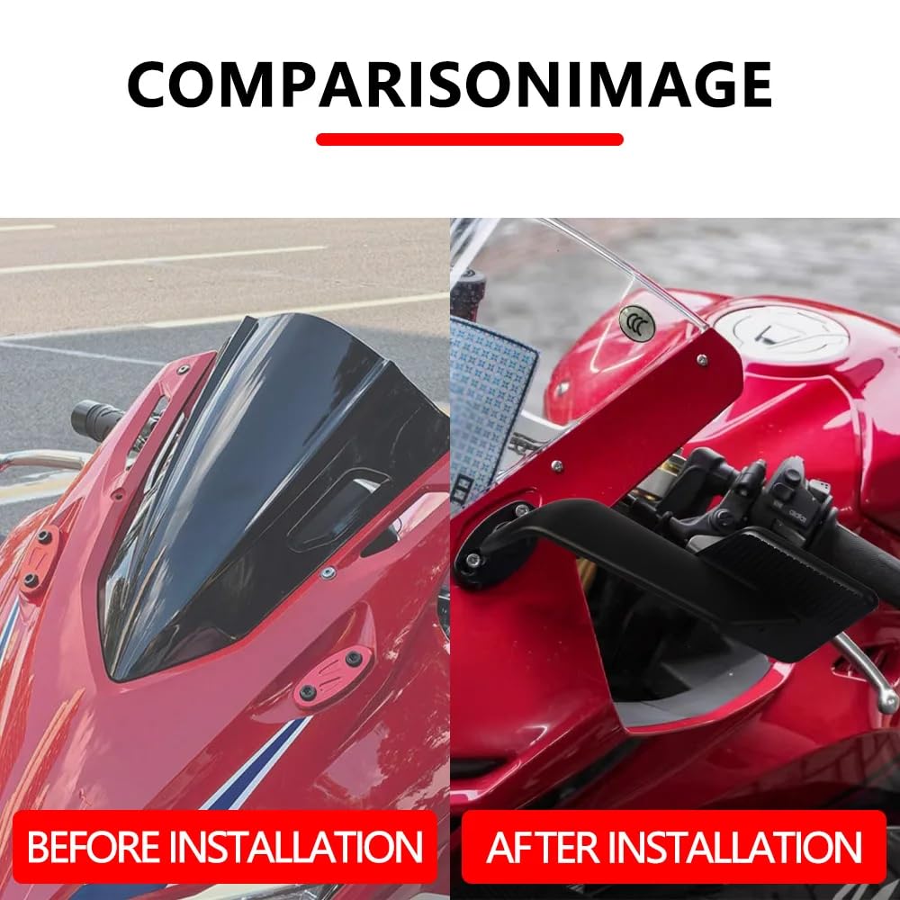Specchietti Universali per Moto con Design a Lama Alare per CBR250R, CBR650R, Ninja 400, 600, ZX6R, ZX10R, GSXR1000 – Specchietti Laterali Orientabili e Regolabili