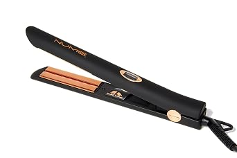 NuMe Style Setter Hair Straightener Titanium Flat Iron 1 Inch Floating Plates Hair Iron with Negative Ion Conditioning Infrared Light Strip Dual Voltage Smooth and Shiny Results