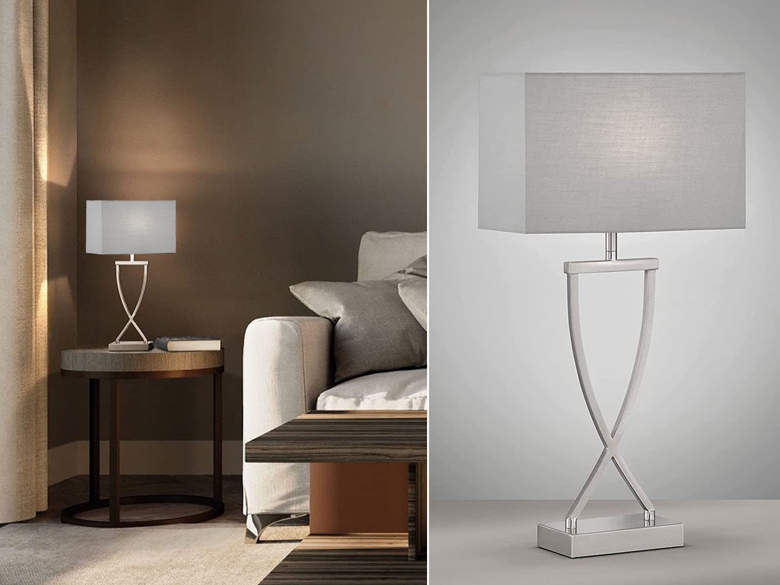Lampada Da Terra Shabby Piantana Bianca Con Paralume Grigio Favola Fan Europe