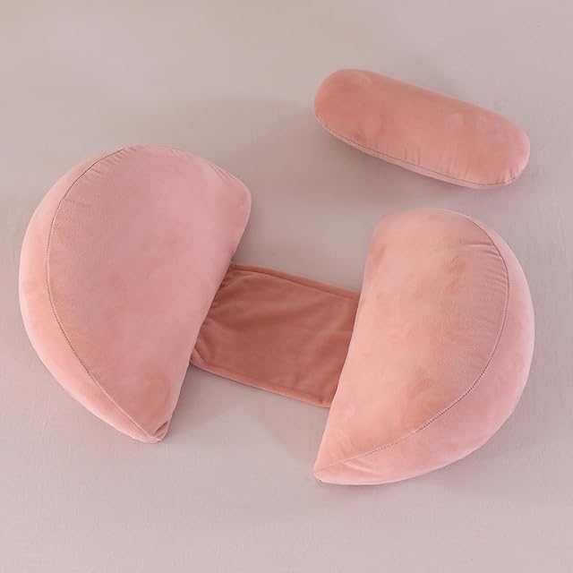 SHANNA Wedge Pregnancy Pillow for Sleeping, 2023 NEW Adjustable Soft Velvet Comfort Full Body Pillow, Support Pillow for Pregnant, Maternity & Body Pillow, Nursing Pillow, Removable Cover(Pink)