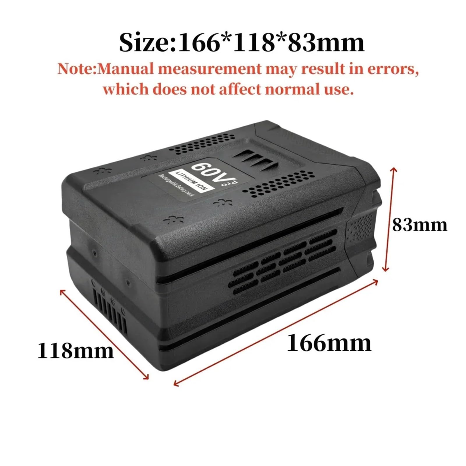 Batería de Iones de Litio de 60 V 6,0/8,0/10,0 Ah Compatible con Greenworks cortacésped sin escobillas y Herramientas de jardinería Pro GD60AB(10000mAh)