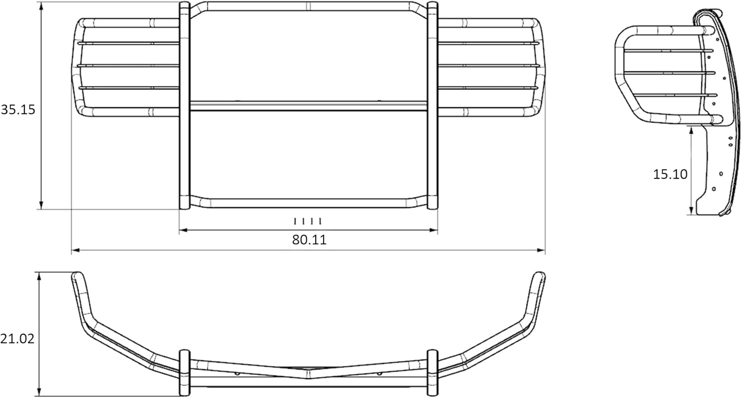 Black Horse Grille Guard Modular Black Compatible with 2015-2023 Ford E-350/2015-2025 Ford E-450-17FO35MA