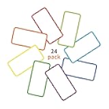 SVNOOC Removable Dry Erase Labels Reusable Sticky Notes 24pcs Name Tag Label Plate Rainbow Nano Sticker in 12 Colors for Whiteboards Locker Fridge School Office Home (2-x-4-inch)