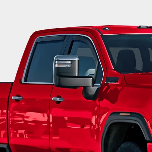 Miniatura 2 de Voron Glass - Protectores contra la lluvia en el canal extra duraderos para GMC Sierra 2500HD3500HD 2020-2026 de 2 filas y 4 puertas, deflectores de