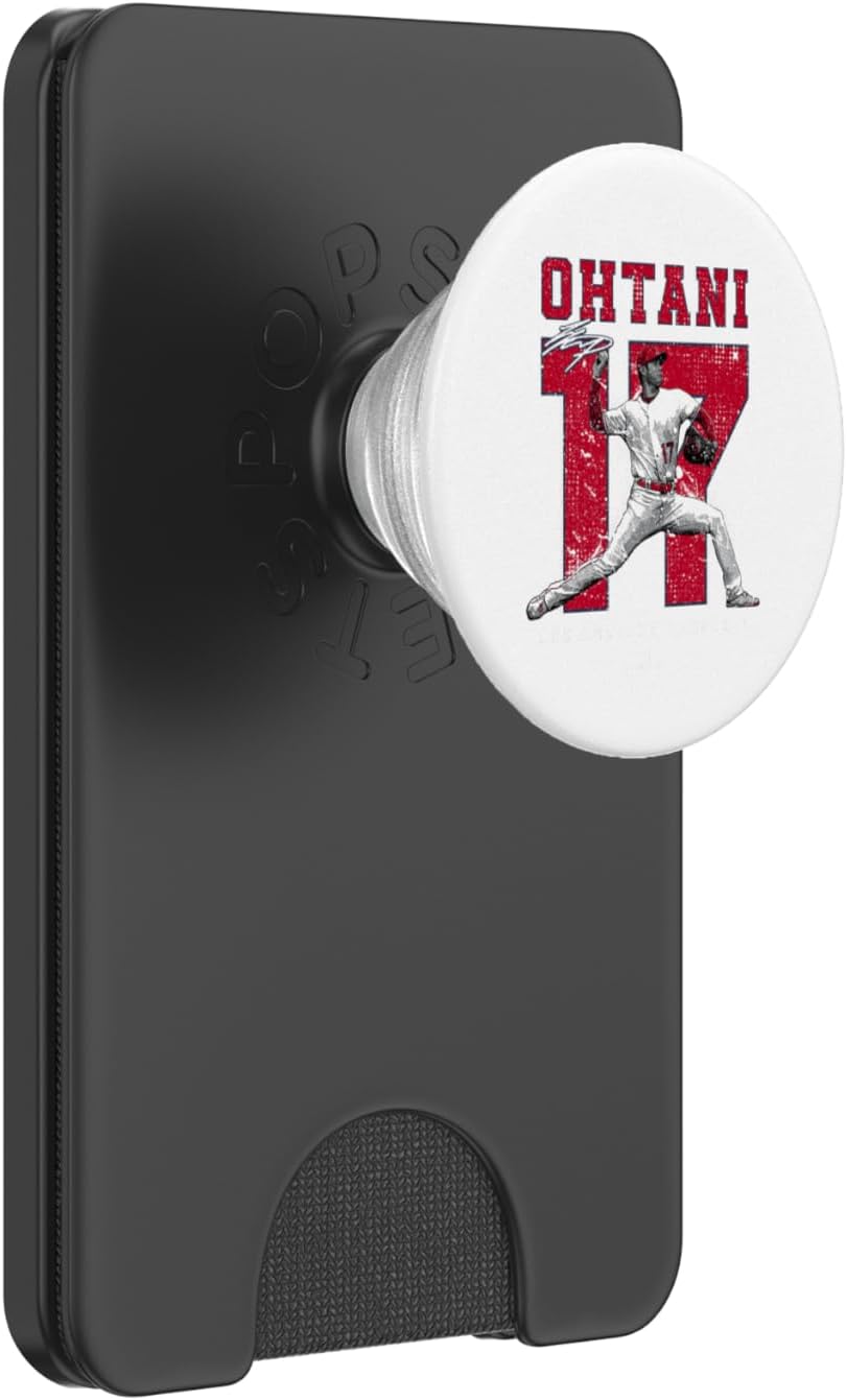 Number and Portrait Shohei Ohtani Los Angeles MLBPA PopSockets PopWallet for MagSafe