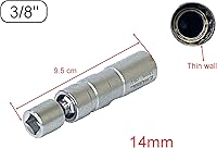 Vista 6 de 3/8 de pulgada de llave giratoria magnética pared delgada 0.551 in bujía enchufe universal junta 12PT (0.551 in)