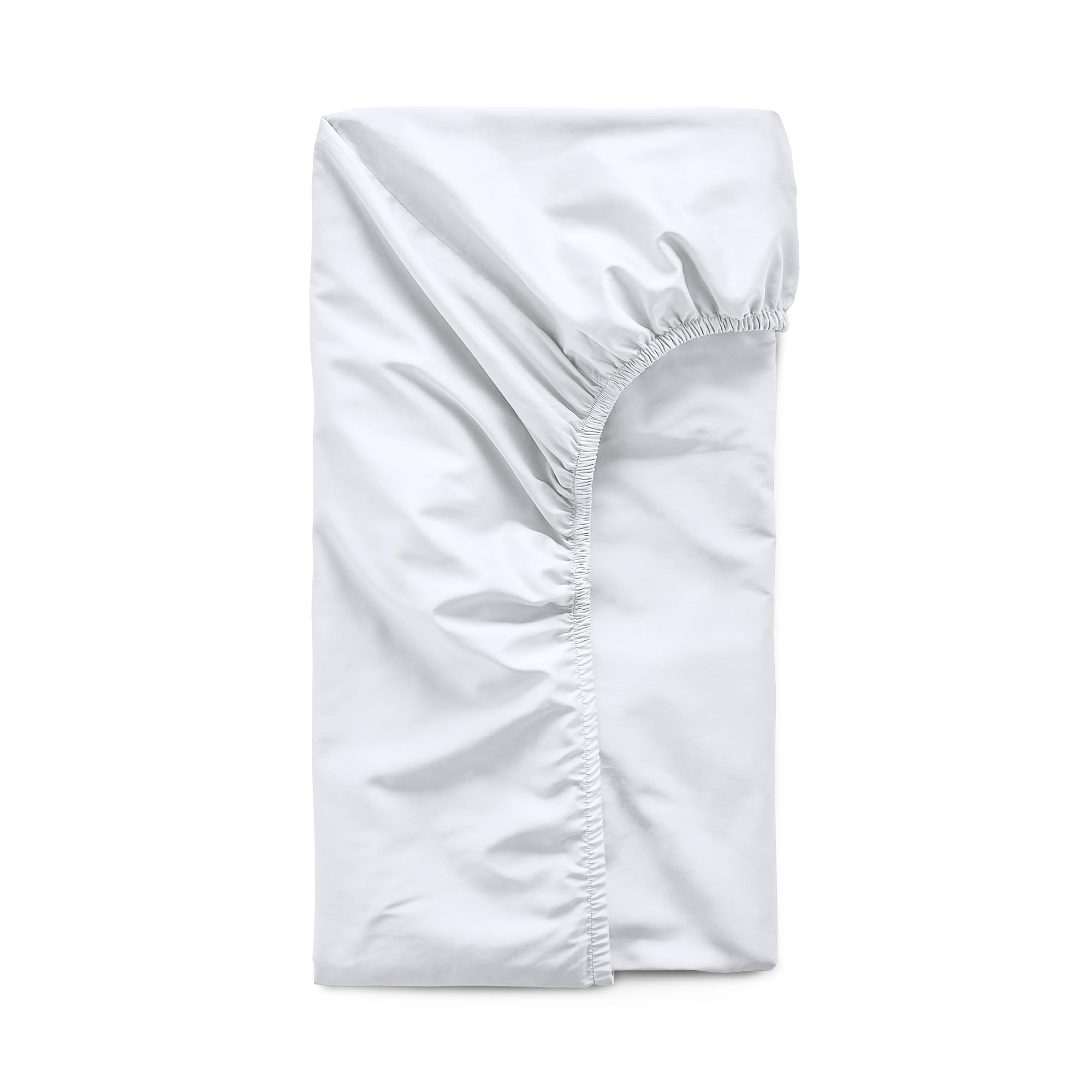 DIP & DOZE Luxury Organic Cotton Percale Fitted Bed Sheet, White Single