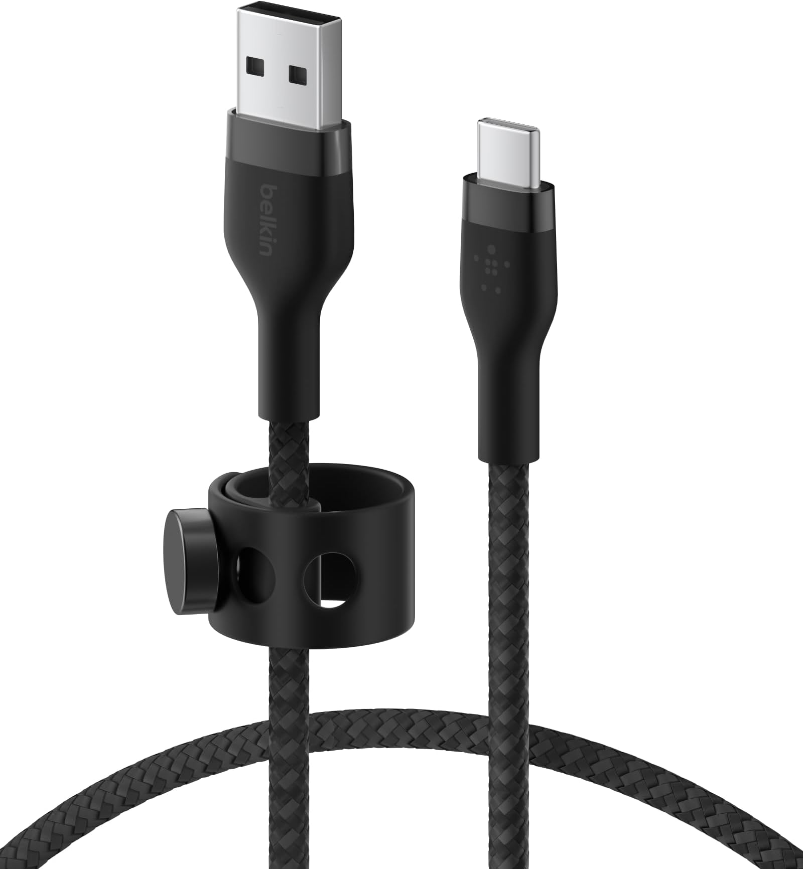 Belkin USB-C To USB-A Fast Charging Adapter Type C Cable, Charge And Sync Ultra Flexible Silicone, Double Nylon Braided Cable, 60W PD, USB-IF Certified 3.3 Feet (1 Meters) Black
