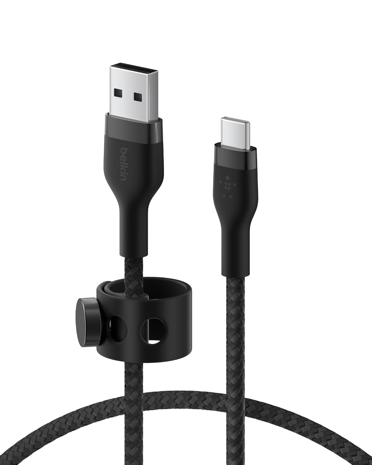 Product image of Belkin USB-C To USB-A Fast Charging Adapter Type C Cable, Charge And Sync Ultra Flexible Silicone, Double Nylon Braided Cable, 60W PD, USB-IF Certified 3.3 Feet (1 Meters) Black