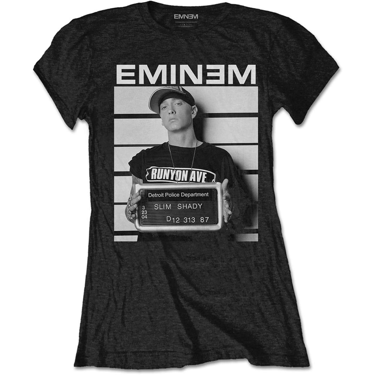 Rock Off Officially Licensed Products Women's Black Eminem Arrest Official Tee T-Shirt Girls (X-Large)