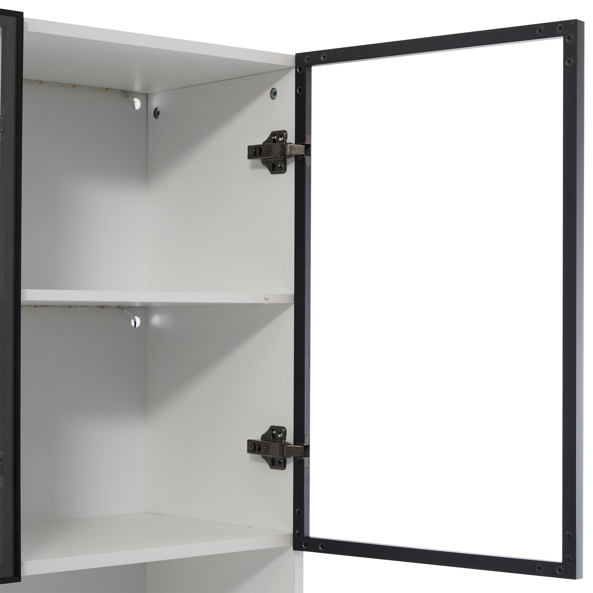 SUKY Vetrina in vetro, 120 x 35 x 200 cm, vetrina in vetro, altezza 200 cm, con luci a LED, multiStorage, libreria con porta in vetro con telaio in alluminio